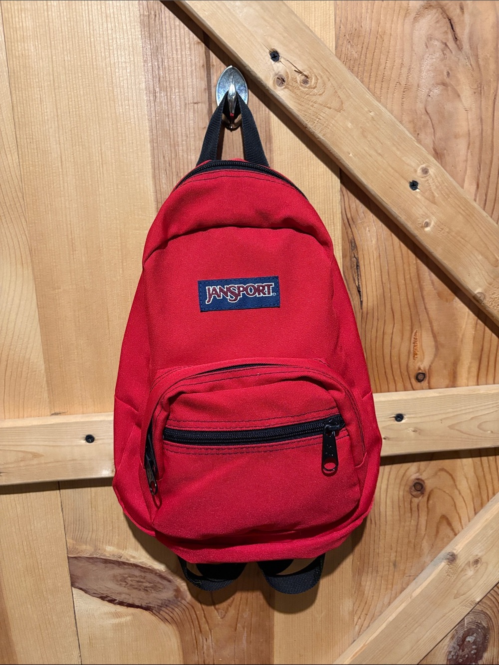 Jansport Red Mini Backpack with Front Zip Pocket